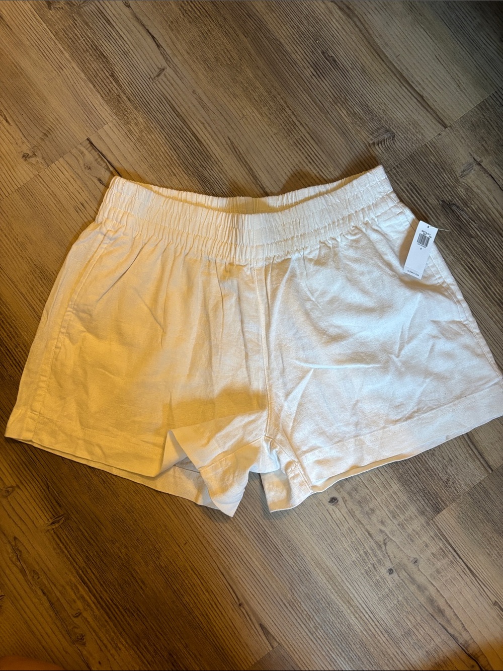 White Linen Shorts